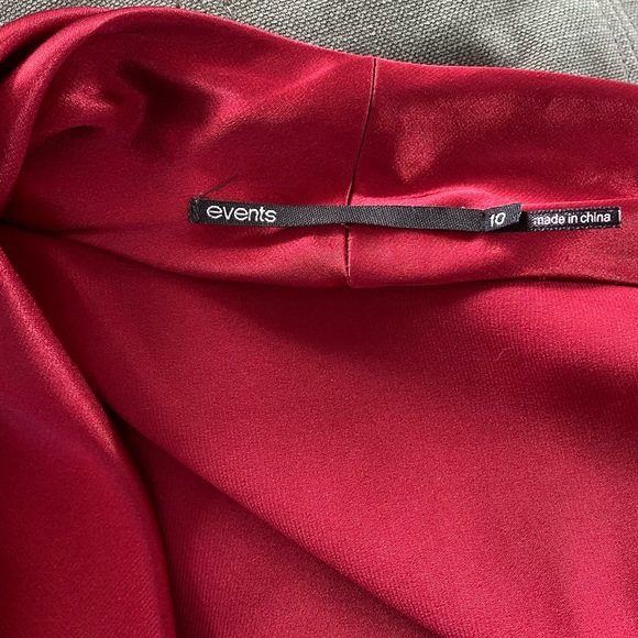 Burgundy satin wrap dress by Events - Picture 4 of 4